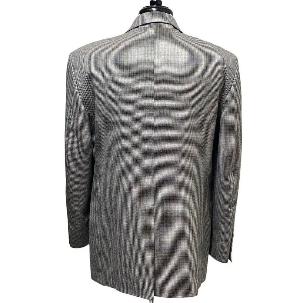 Stafford Blazer Mens 40R Gray Houndstooth Wool 2 Two Button Sport Coat